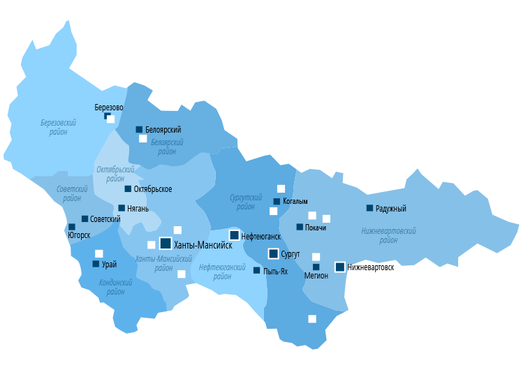 Карта россии ханты мансийский автономный